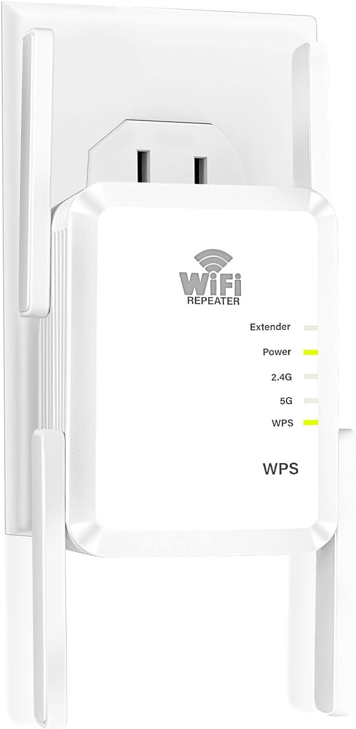 Ultimate WiFi Extender Signal Booster, WiFi Repeater 1200Mbps(5GHz/2.4GHz), up to 12000sq. ft and 99+ Devices, Router Extender for Wireless Internet, WPS One Click Configuration, with Ethernet Port