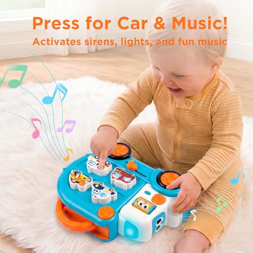 iPlay, iLearn Toddler Bus Toy W/ 3D Matching Puzzle & Car Slide, Baby Musical Push Go Car W/Sound, Montessori Learning Vehicle Match Game, Birthday Gift 18 24 Month 1 2 3 Year Old Infant Kid Boy Girl - Image 5