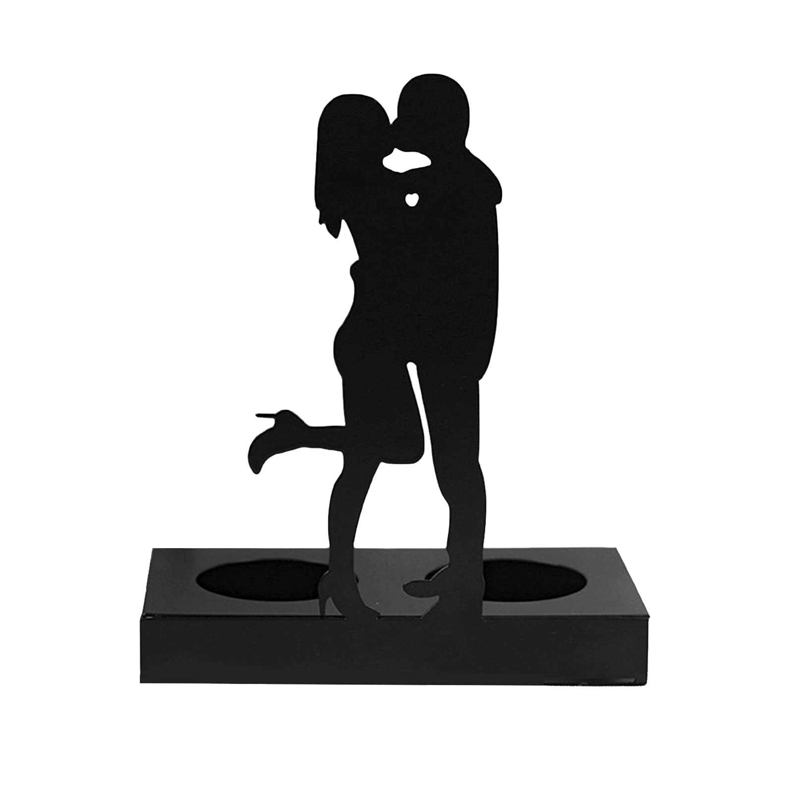 Hosoncovy Decorative Metal Tea Light Candle Holder Shadow Art Tea Light Candle Stand Tea Light Candle Tray Light Home Ornament for Home for Wedding for Anniversary (Kiss)
