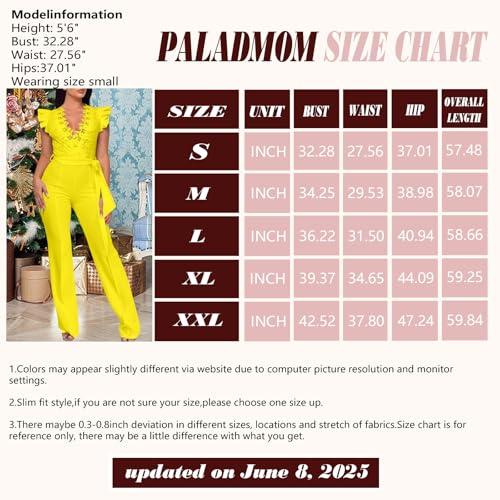 Image of PaladMom Womens Elegant Plus Size Jumpsuits Sexy Back zipper Short Sleeve Mid Waist Wide Leg Straight Rompers