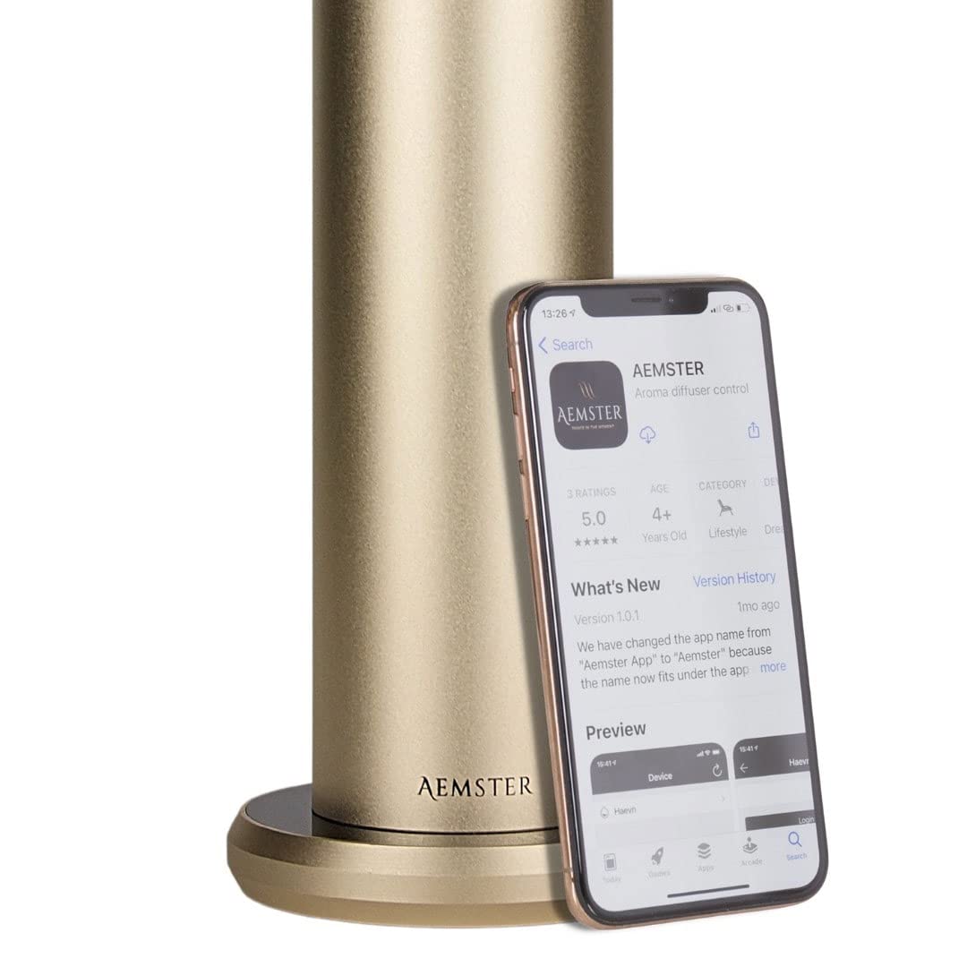 Haevn Or - Diffuseur Bluetooth Aroma pour huile parfumée et parfum maison - nébuliseur d'air froid pour la maison et le fonctionnement