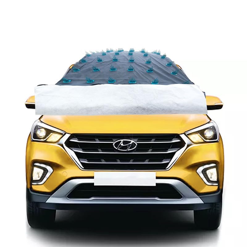 Image of AUTOUNIKO Waterproof Spike Car Cover for Toyota Innova Hycross for Dogs & Monkeys Complete Protection from Dogs & Monkeys Compatible with All Hatchback,Sedan and SUV Cars 16.5 Feet Universal Size