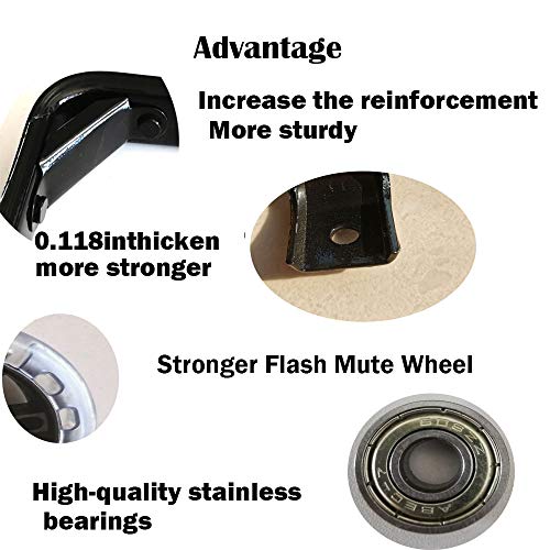 Gugou Adjustable Training Wheels Flash Mute Wheel Bicycle Heavy Duty Rear With Stabiliser Mounted Kit Compatible For Bikes Of 12 14 16 18 20 Inch， 1 Pair (Black) #TOP2