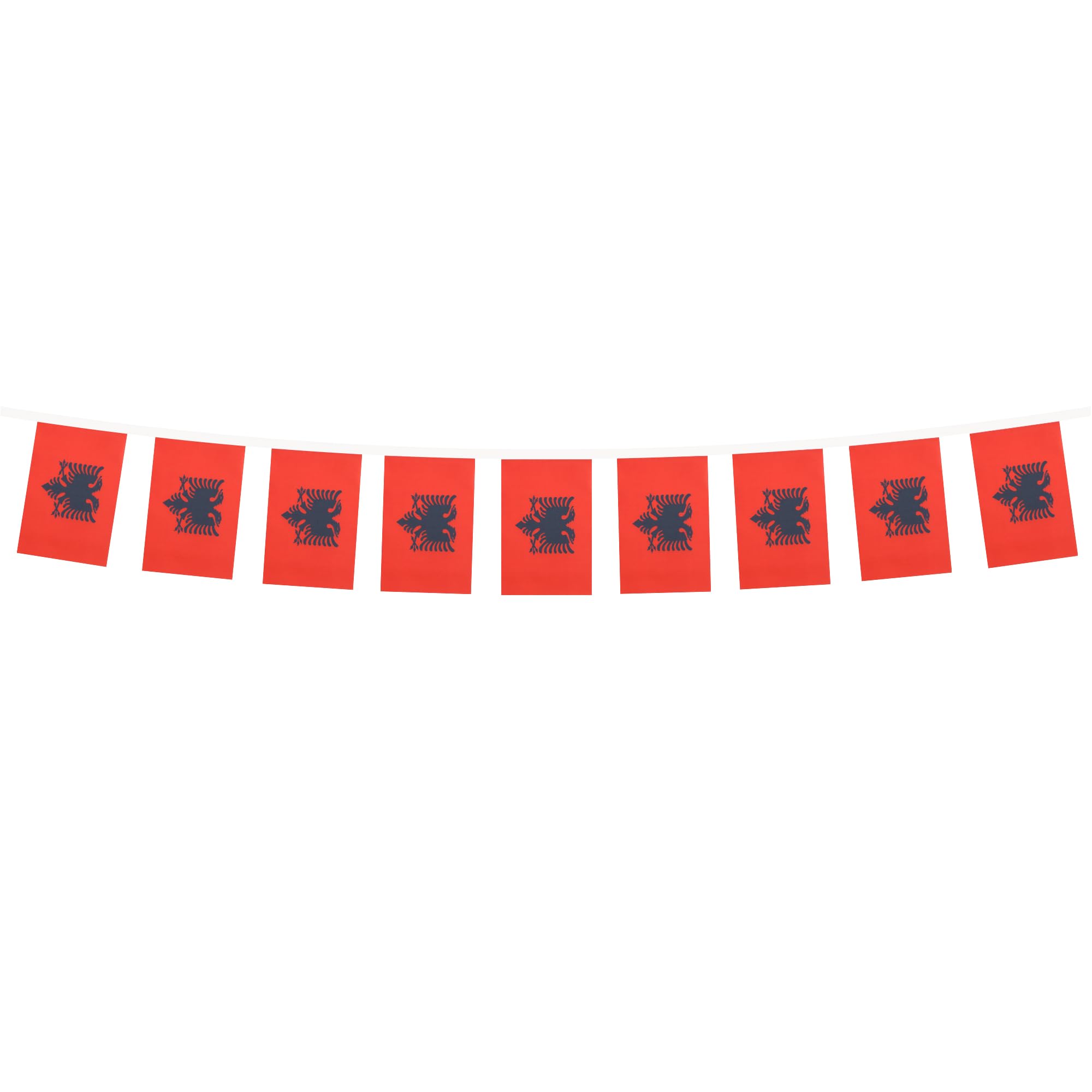 AZ FLAG Albania Bunting Flag, 20 Ft Garland with 20 Small Albanian Flags 8'' x 6'', 100% Polyester String Pennant, 6 meters — view 5