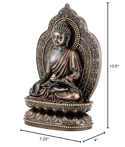 Estatua Medicinal Buda en Bronce - 10.5 pulgadas miniatura 7