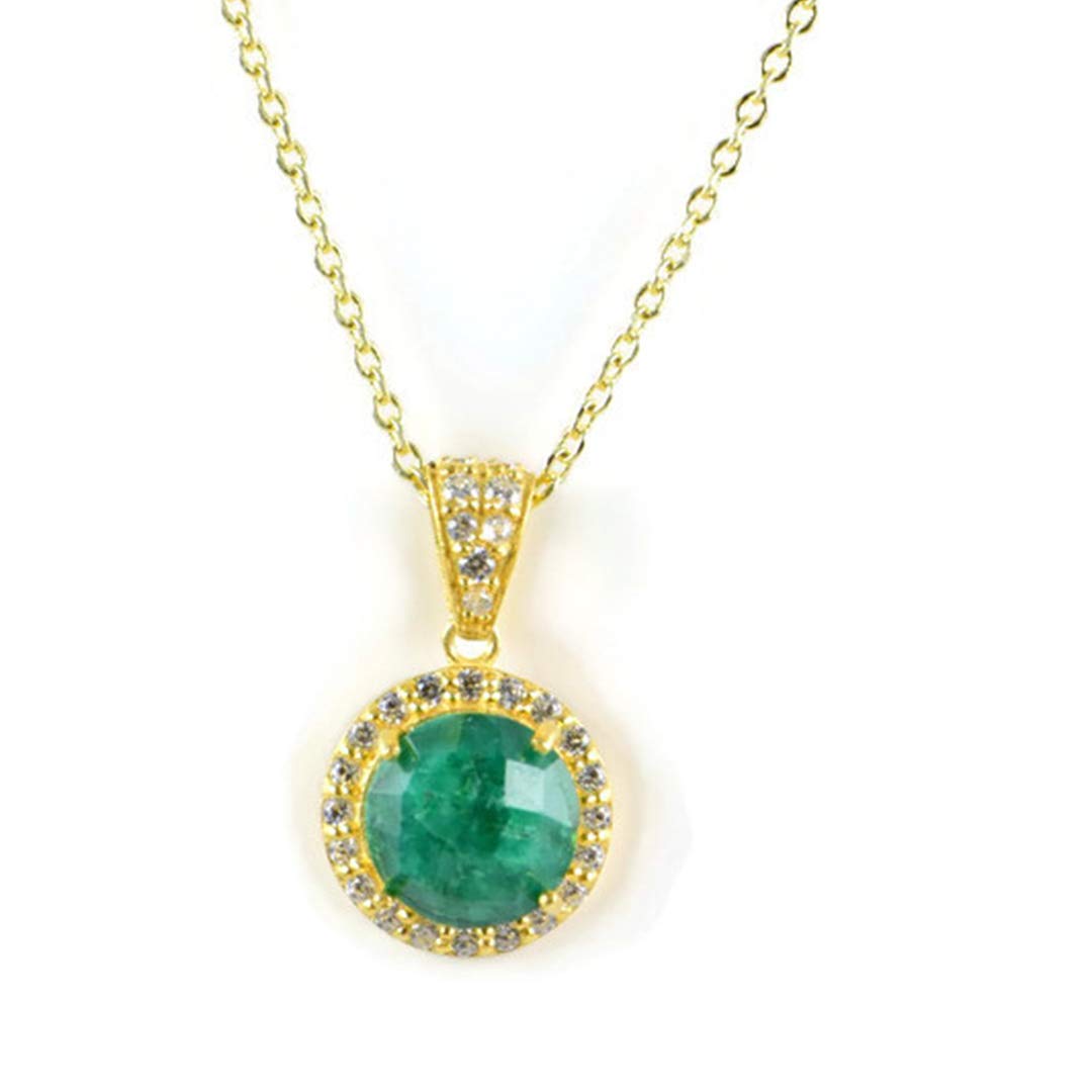 Collana Birthstone Pietra semipreziosa Collana Pendente in vera pietra preziosa- Argento sterling 925 con vermeil in oro 18k- 16 "-18" Collana regolabile Gioielli per donna