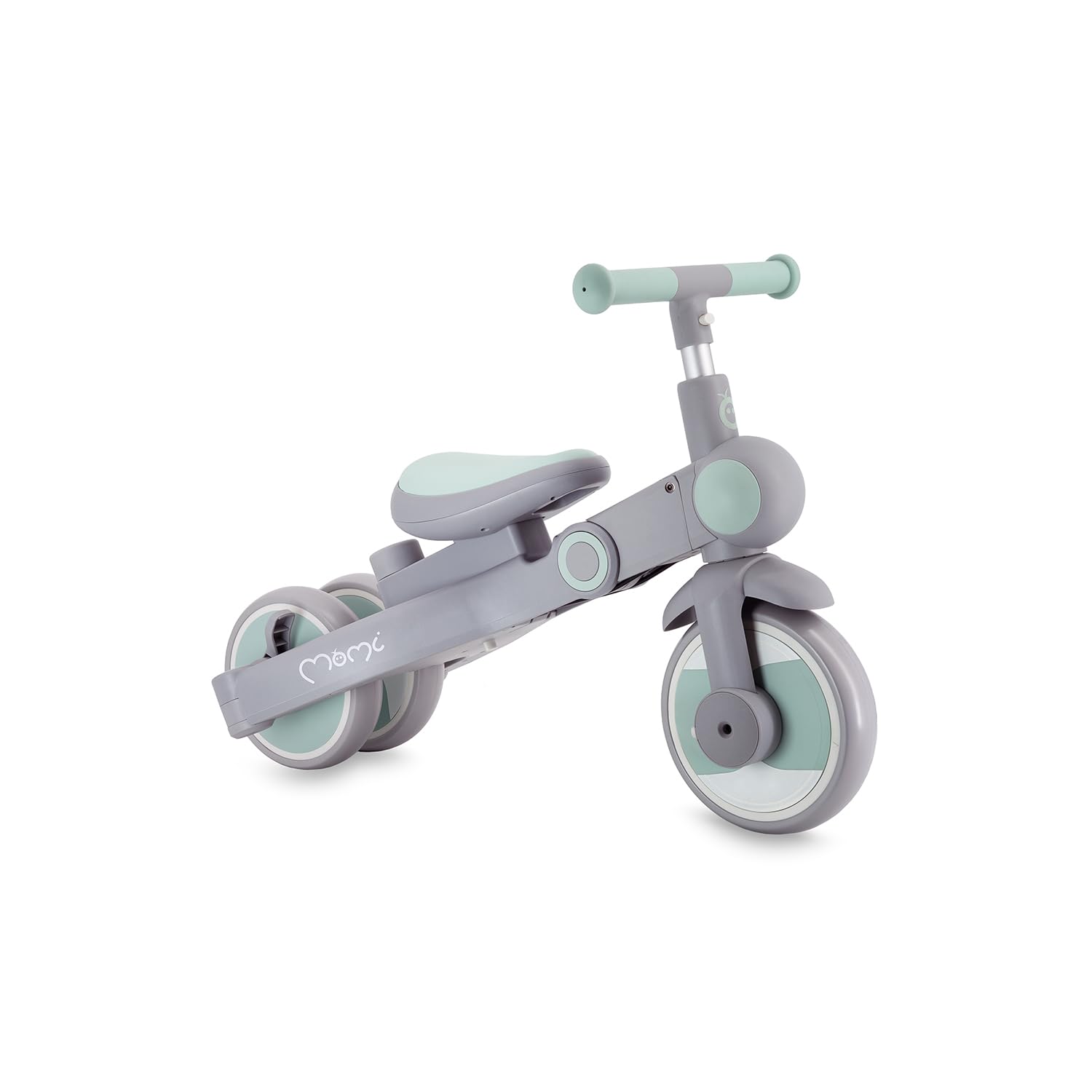 Driewieler voor kinderen Momi 4-in-1 Solivia met telescopisch stuur, 5-punts veiligheidsgordel, voor kinderen vanaf 12 maanden, met zonnedak, PU-wielen, tas en bekerhouder