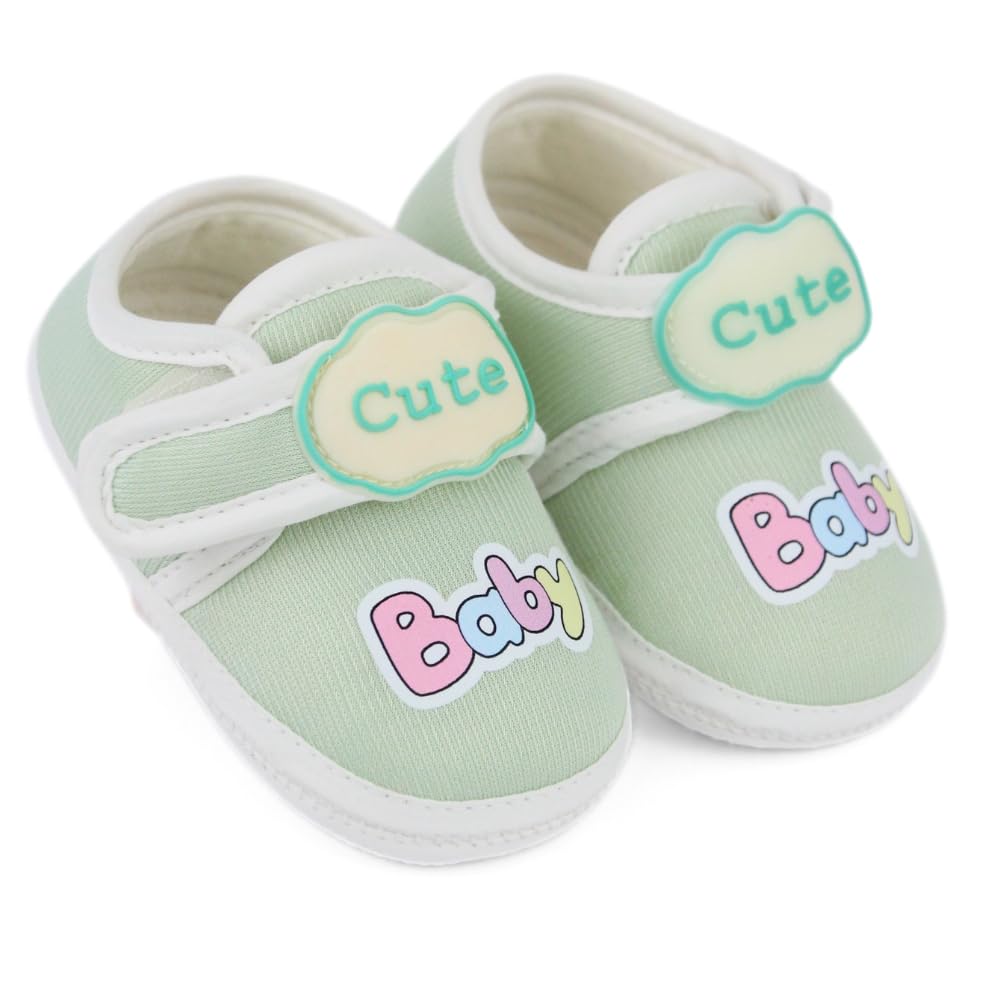 6 To 12 Months Baby Boys & Girls Newborn Soft Cotton Velcro Cute Baby Green Booties-BT5316-image-49