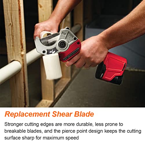 Image of 2Pack 48-44-0405 M12 Replacement Shear Blade Compatible with Milwaukee, PVC Plastic Pipe Replaceable Blade for 2470-20, 2470-21 Shear Tool, Cuts PVC, ABS, CPVC, PEX Tubing Rubber Hose