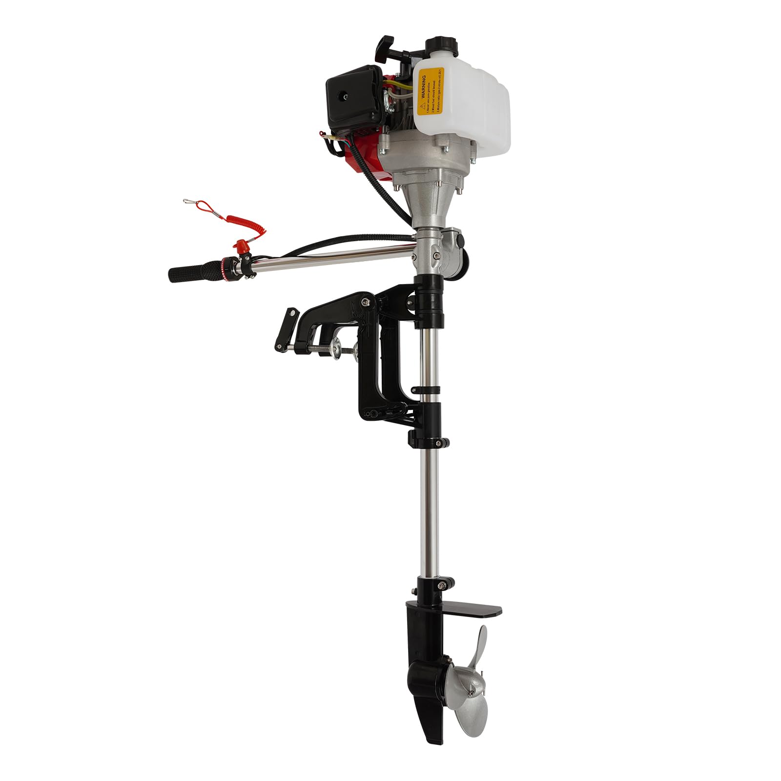 HinLIaDa 2-Stroke 2.3HP Outboard Motor, 52CC Gas-Powered Outboard Motor Fishing Boat Engine Manual Pull Start Marine Inflatable Fishing Boat Outboard