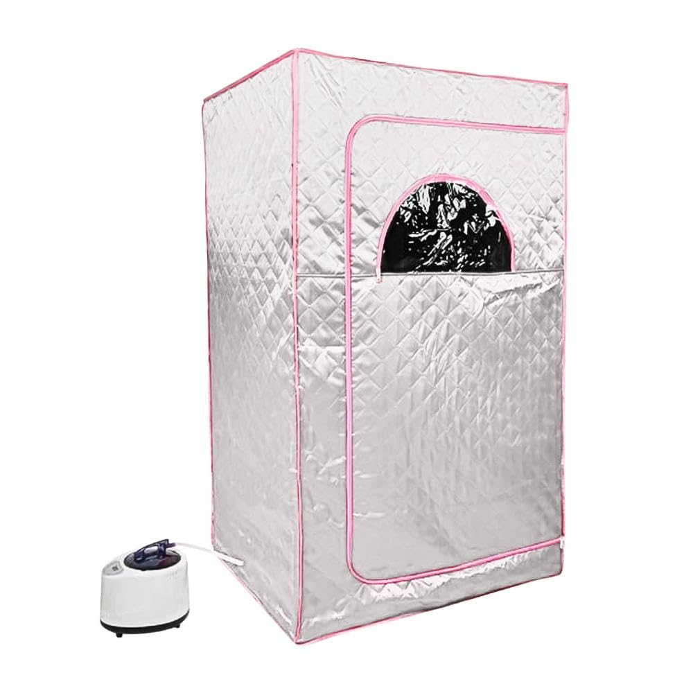 Sauna à vapeur portable pour spa personnel à domicile, tente de transpiration, chaise de sauna pliable, idéale pour maison, Peut accueillir deux personnes (Argent)