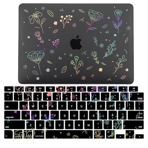 Carcasa MacBook Pro 13 A1278 para evitar arañazos funda rígida negra con protector LT14
