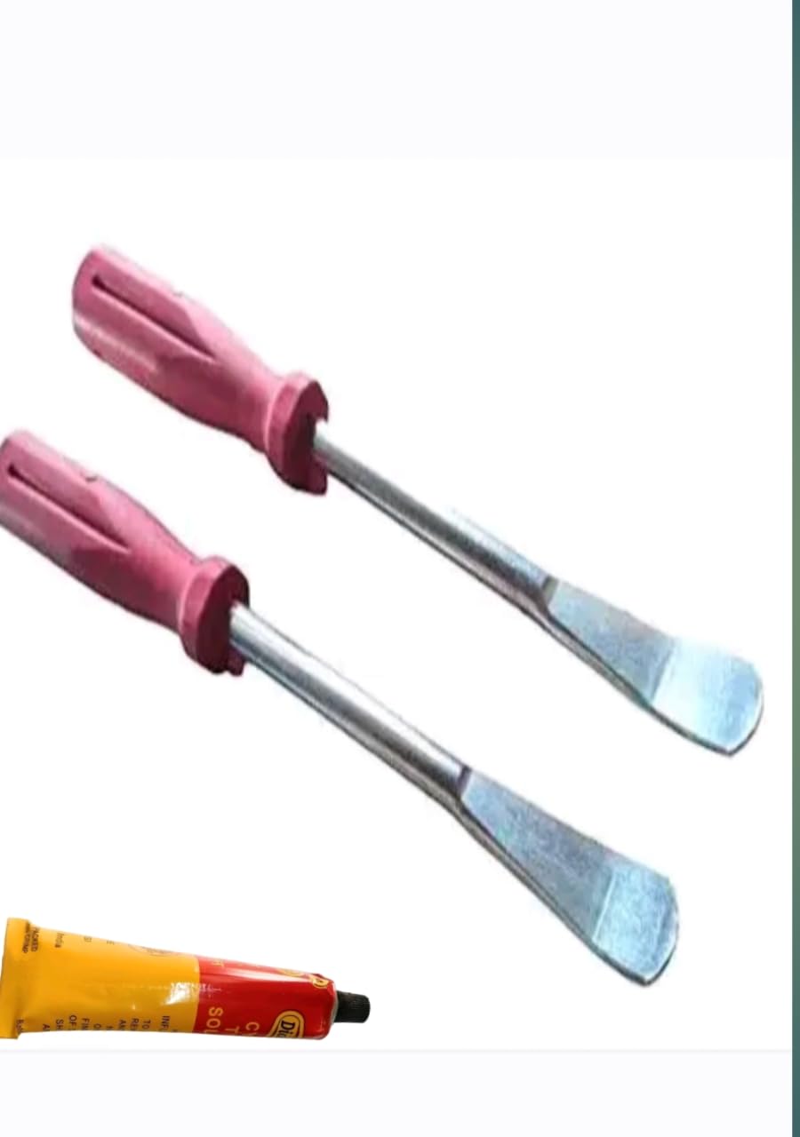 Cycle puncture repair tyre liver Screwdriver Set with Pink Comfort Grip Handles, 2-Piece Flat Head 10 ml glue-image-30