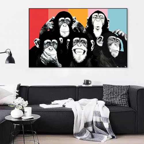 Affiche singe amusant pour chambre d'enfants et salon joyeux