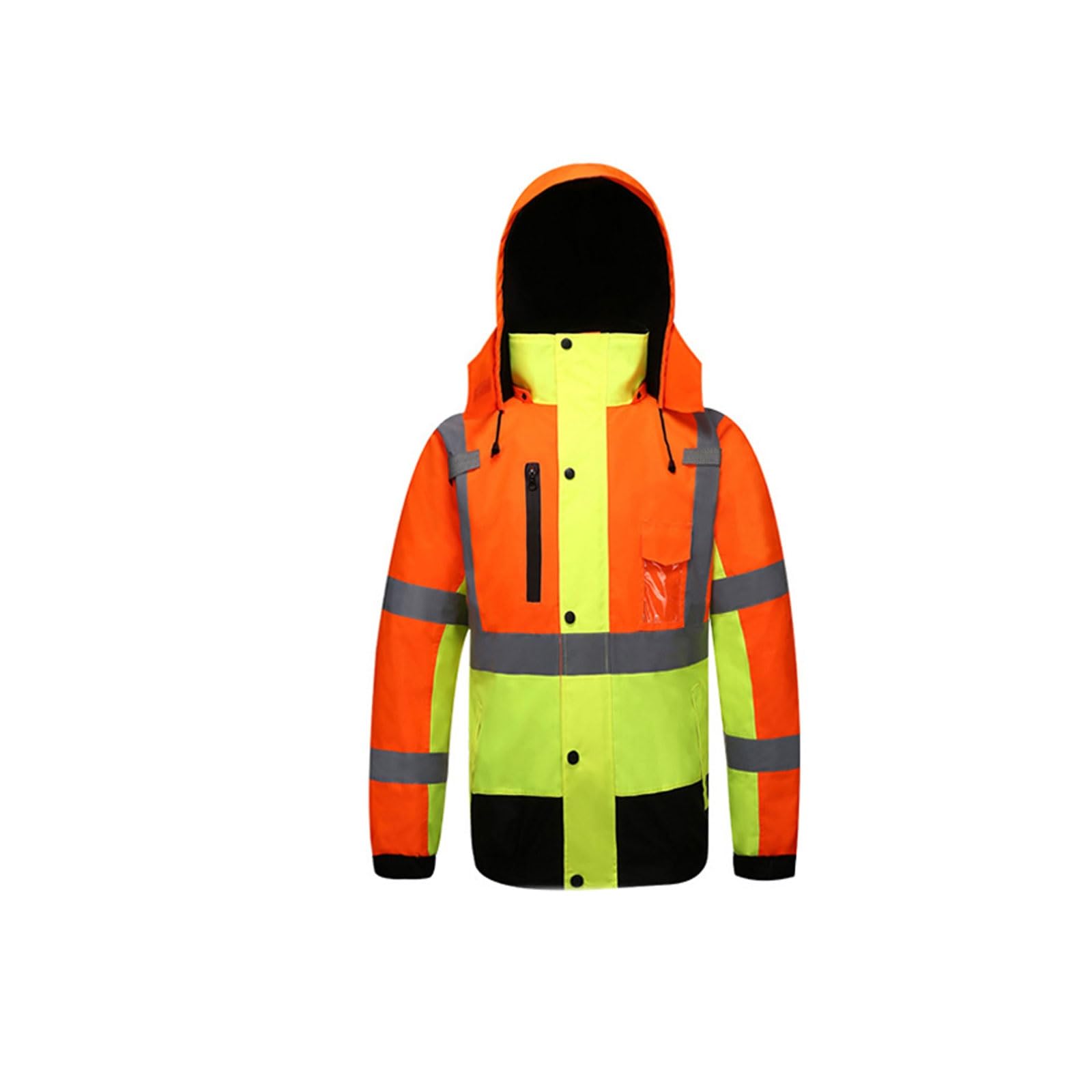 esmen Chaqueta reflectante de seguridad con capucha for otoño e invierno, ropa de trabajo de alta visibilidad for tráfico rodado y seguridad al aire libre.