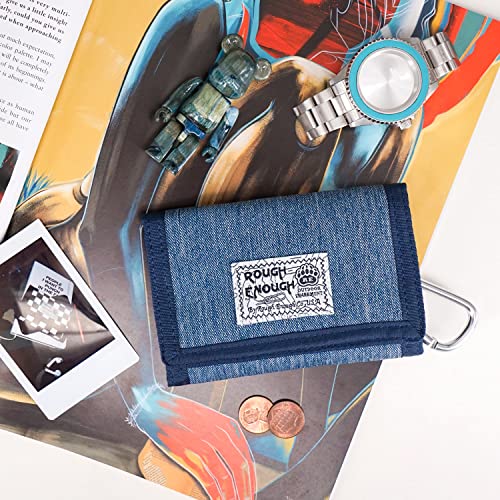 Rough Enough Mens Kids Wallet For Teen Boys In Classic Cool Denim Blue #TOP7