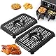 GCQ Air Fryer Grill Pfanne für Ninja Foodi AF300UK 6 in 1 7.6L Dual Zone Digital Air Fryers, 2-Pakete Ersatz Air Fryer Crisper Plate Grill Plate Tray Zubehör mit Gummistoßstangen, Geschirrspüler