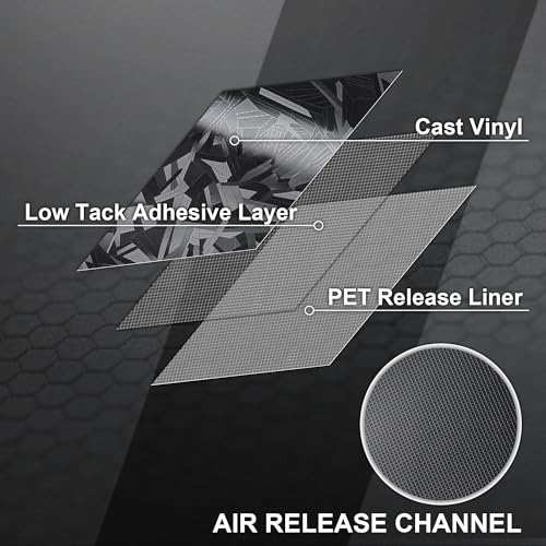 Image of Lypumso PET Forged Carbon Fiber Vinyl Wrap, Glossy Car Vinyl Film for Automotive with Air Release Technology for Vehicle Decal DIY Interior Exterior Decoration (3D Black Forged, 1ft x 10ft)
