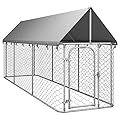 vidaXL Outdoor Dog Kennel with Roof Garden Patio Terrace Backyard Lawn Dog Pet Supplies Dog Training Cage House Enclosure Run Safety