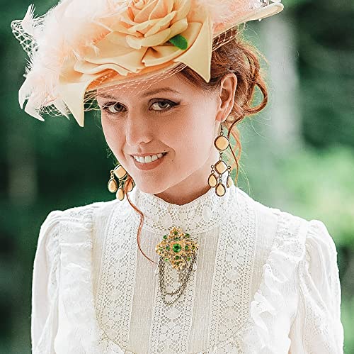 Hiceeden 24 Pieces Flower Golden Brooches Pins, Small Shining Rhinestone Colorful Brooch Gift for Women, Wedding Decoration4