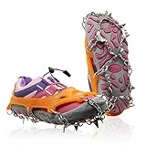 Ice Cleats for Kids, Crampons for Kids Hiking Boots & Shoes, Stainless Steel Anti Slip Traction Cleats, Ice Snow Grips for Ice Fishing, Walking, Hiking &Climbing, Toys for Boys & Girls