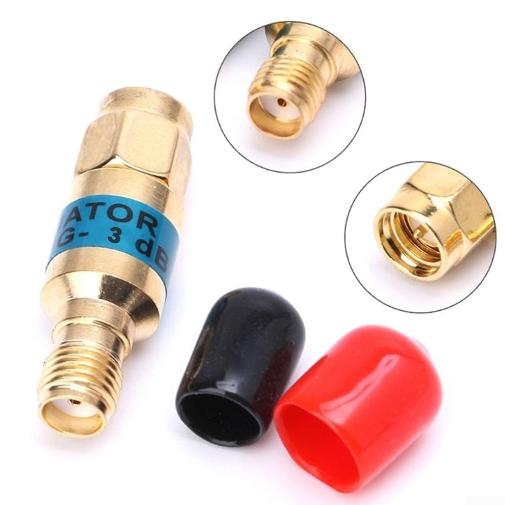 Atenuador coaxial RF macho a hembra 2W DC-6GHz Conector chapado en oro de cobre (3DB) for SMA-jk Macho