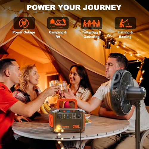 MARBERO 296Wh Solar Generator with Solar Panel Included 300W Portable Power Station with 60W Foldable Panel Set Solar Power Bank with AC Outlets for Camping Home Backup Outdoor Emergency Travel - Image 3