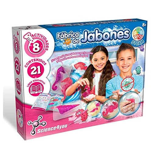 Science4you - Fábrica de Jabones para Niños 8 Años - Laboratorio con 8 Experimentos Cientificos, Juegos Educativos para Niños 8-12 Años