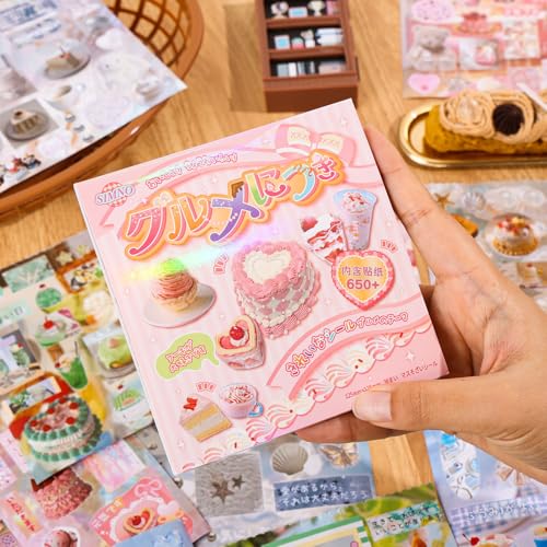 Image of Girl's Japanese Retro Sticker Book, Food and Daily Life Theme - 650+ Cute Old Showa Style Foodie Stickers, for DIY Scrapbooking Journaling Handbook Decoration