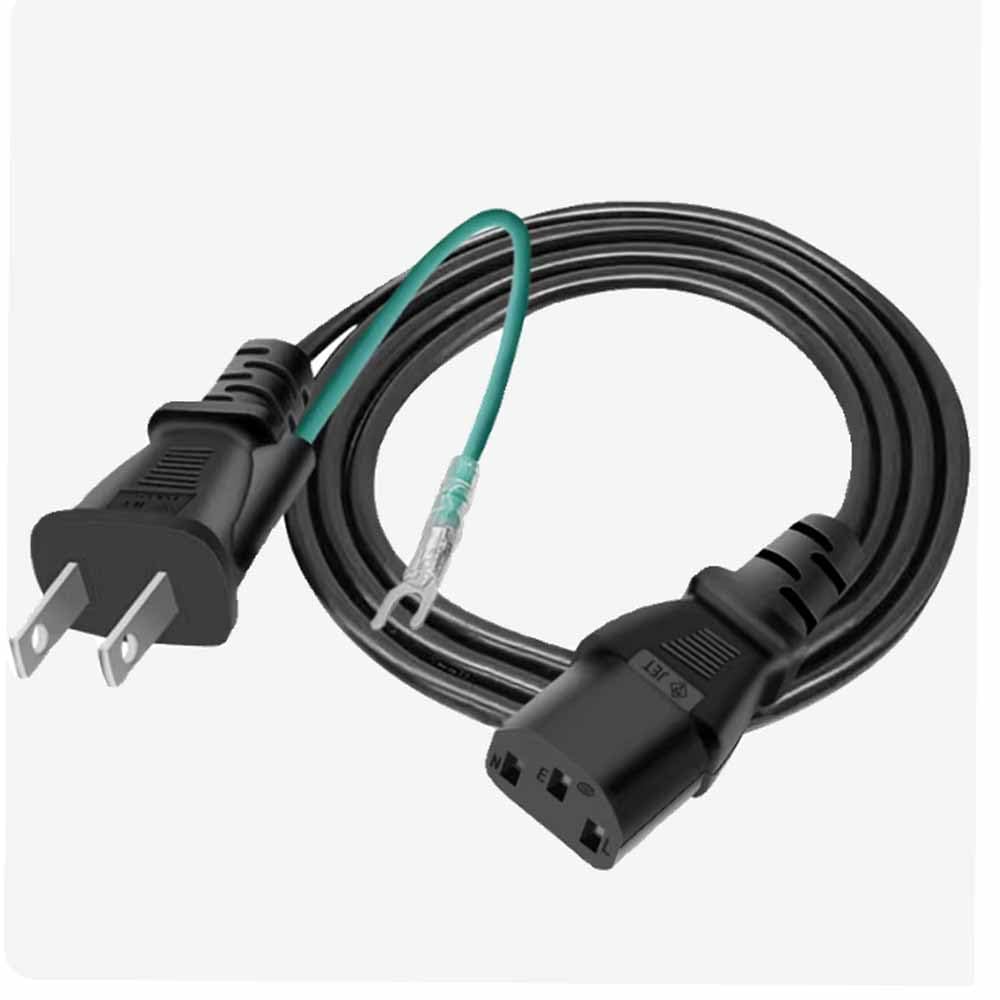 Amazon.co.jp: AC電源ケーブル アース線付き、2ピンプラグ to IEC C13