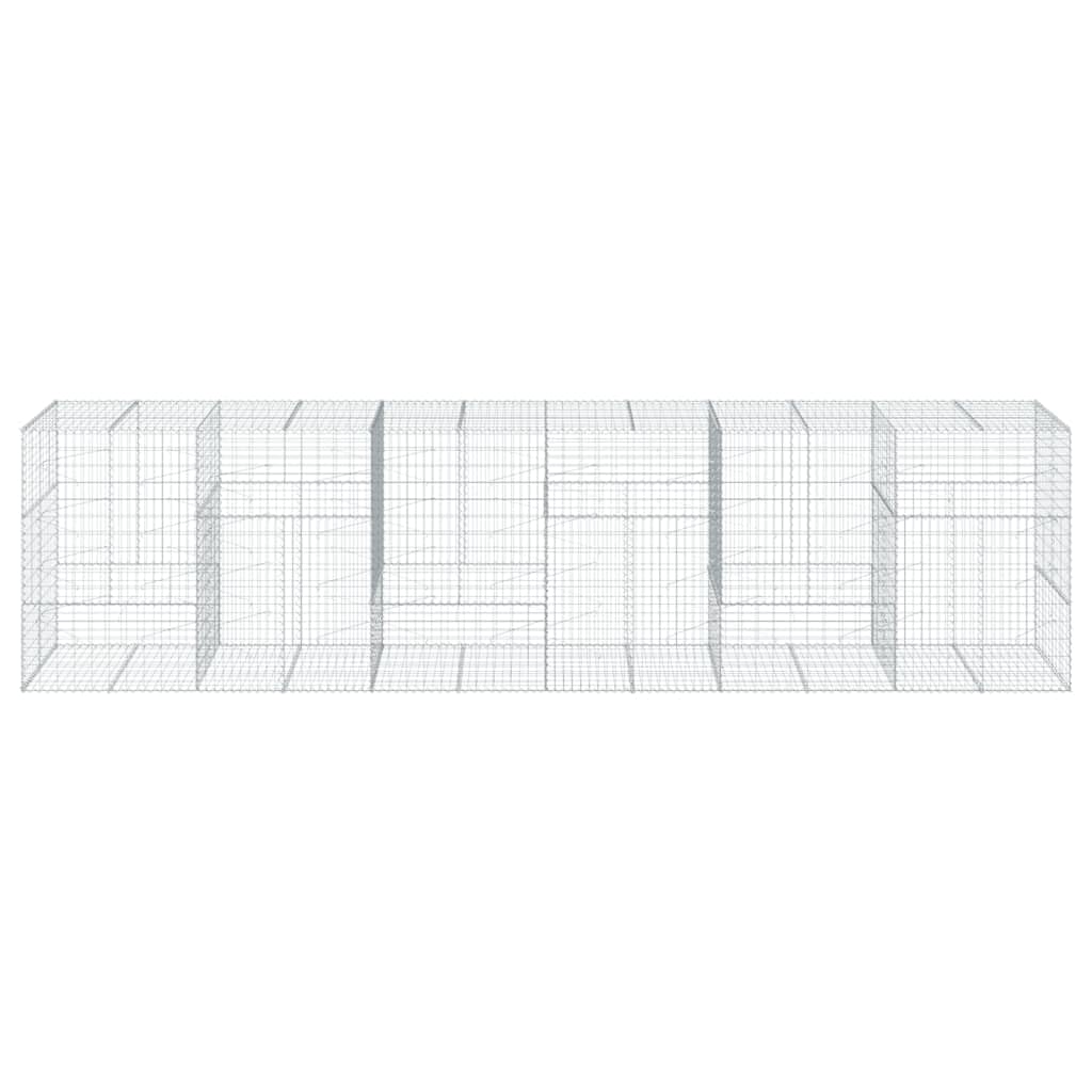 Gavión con tapa, 600 x 100 x 150 cm, cesta de piedra, hierro galvanizado | Cesta de piedra resistente para jardinería exterior. Versátil como protección visual o muro de contención.
