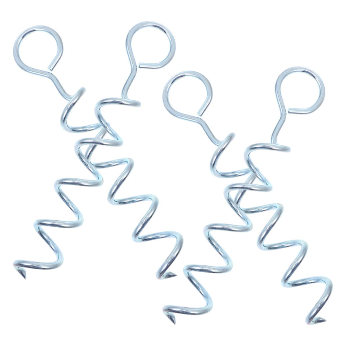 DECHOUS 4 Estacas de Hierro para Tienda de Campaña, Resistentes y Fáciles de Extraer, Color Plata, Ideales para Camping y Jardín