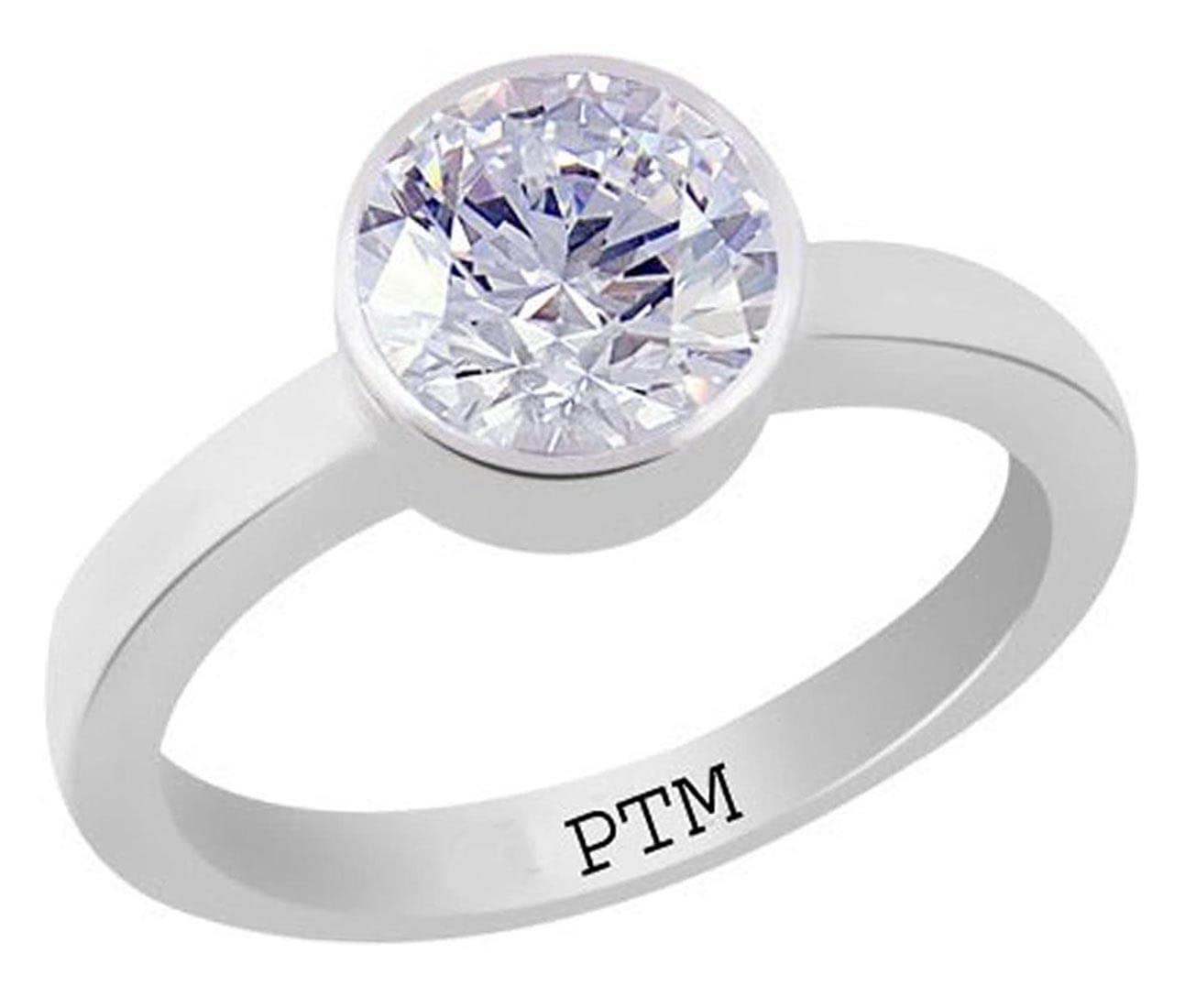 Ptm 925 Sterling Silver Zircon (American Diamond) 8.25 Ratti or 7.5 cts Astrological Gemstone Bis Hallmark Ring for Men & Women (B08W9S7B6G) Amazon Price History, Amazon Price Tracker