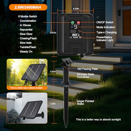 Tira LED solar 24V 5m COB IP65 blanco cálido miniatura 6