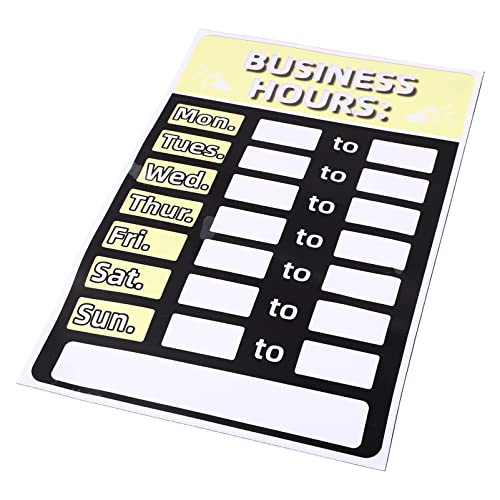 SEWACC Señal De Horario Comercial Señal De Horario De Atención Señal De Horario De Apertura Signo De Hora De Apertura Firmar Señalización Abre La Puerta De Polivinilo Oficina