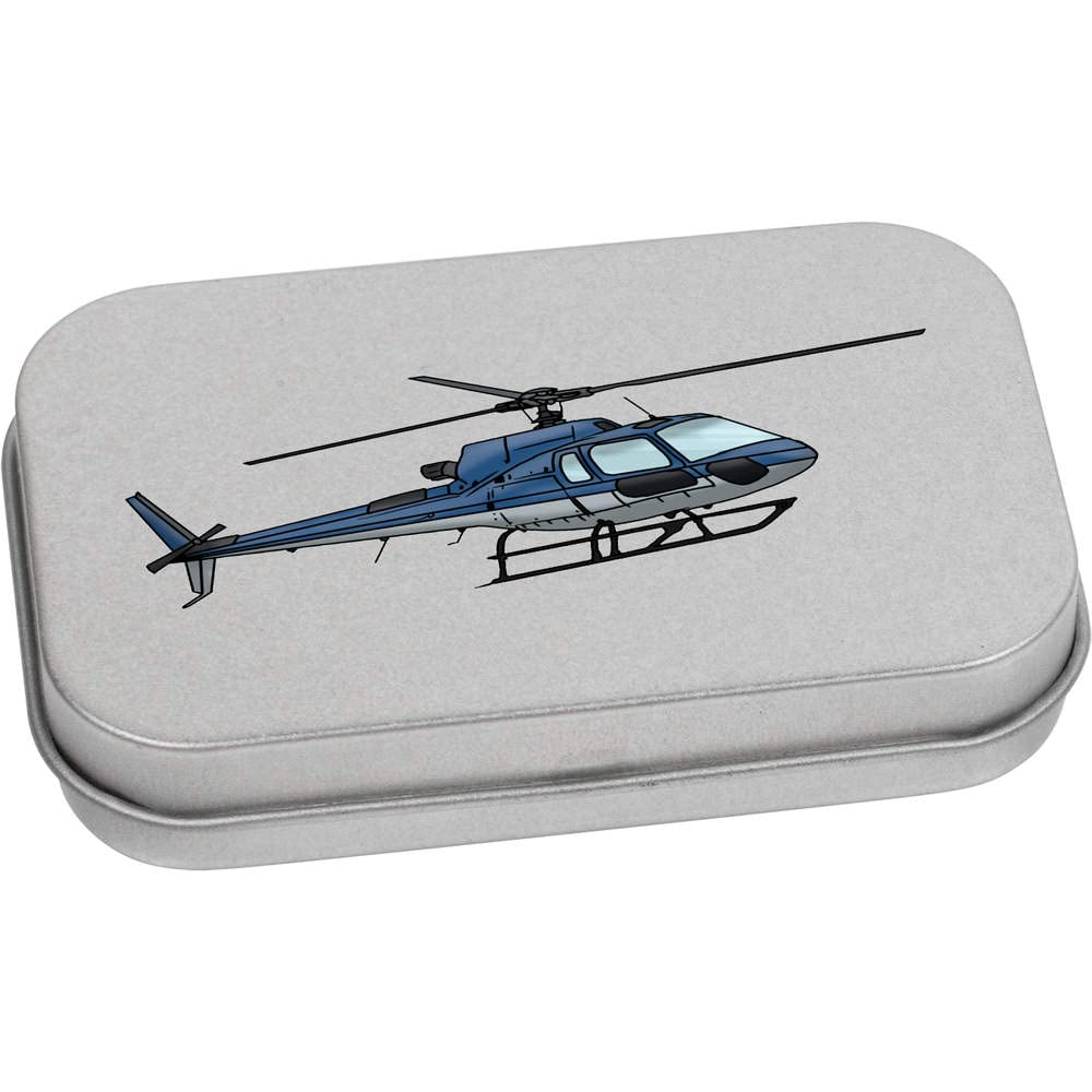 Azeeda 80mm 'Blue Helicopter' Metal Hinged Tin/Storage Box (TT00195068)