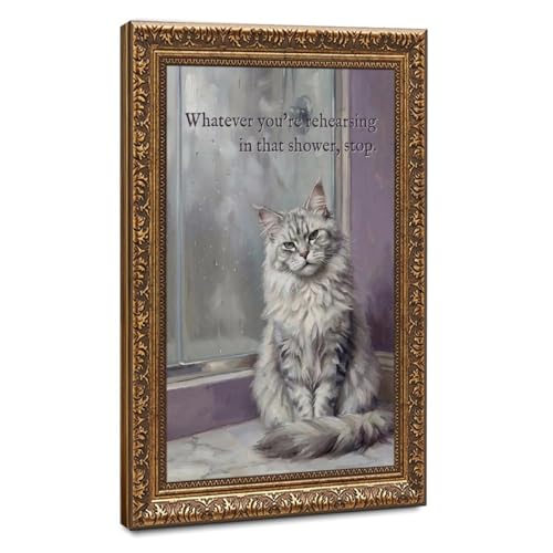 Décoration Maine Coon chat rigolo - Toile peinture salon tendre