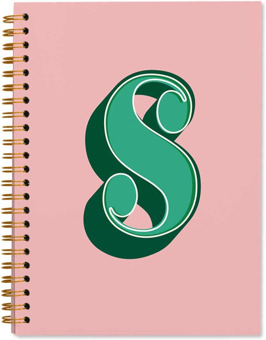 ShowDraven Vintage Initial Letter S Notebook, Personalized Gifts Notebook, Custom Notebook Journals for Writing, Customized Gifts, Monogrammed Gifts for Women, Hardcover Spiral Notebook 5.5 x 8.3