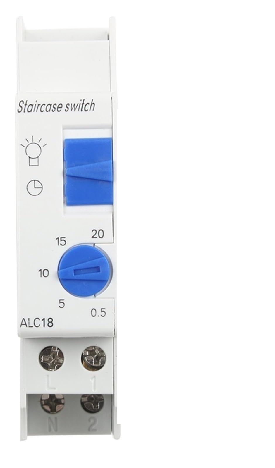 1PCS Rail Timer Switch for Staircase Lighting Controller ALST8 1-7 minutes ALC18 1-20 Minutes Interval 18mm Single Module(ALC18)