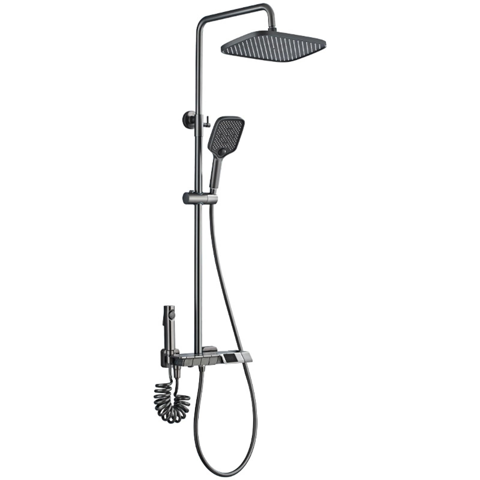 Système de douche 4 sorties et douchette réglable contre le calcaire