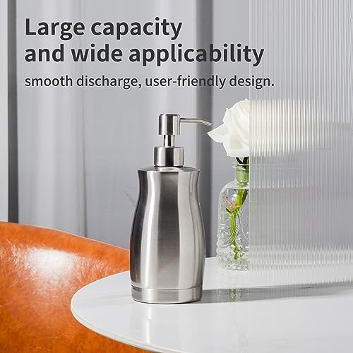 Zebeyima Brushed Stainless Steel Countertop Soap Dispenser Rust And Leak Resistant Hand Soap Pump With Funnel For Kitchen Countertops And Bathroom Dispensers (13.5 Oz/400 Ml)… thumb #1