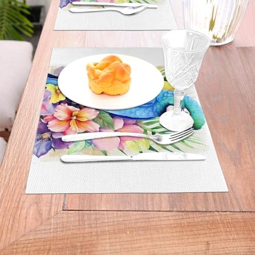 Sets de table antidérapants en PVC lavables napperons vinyle tissé salle à manger