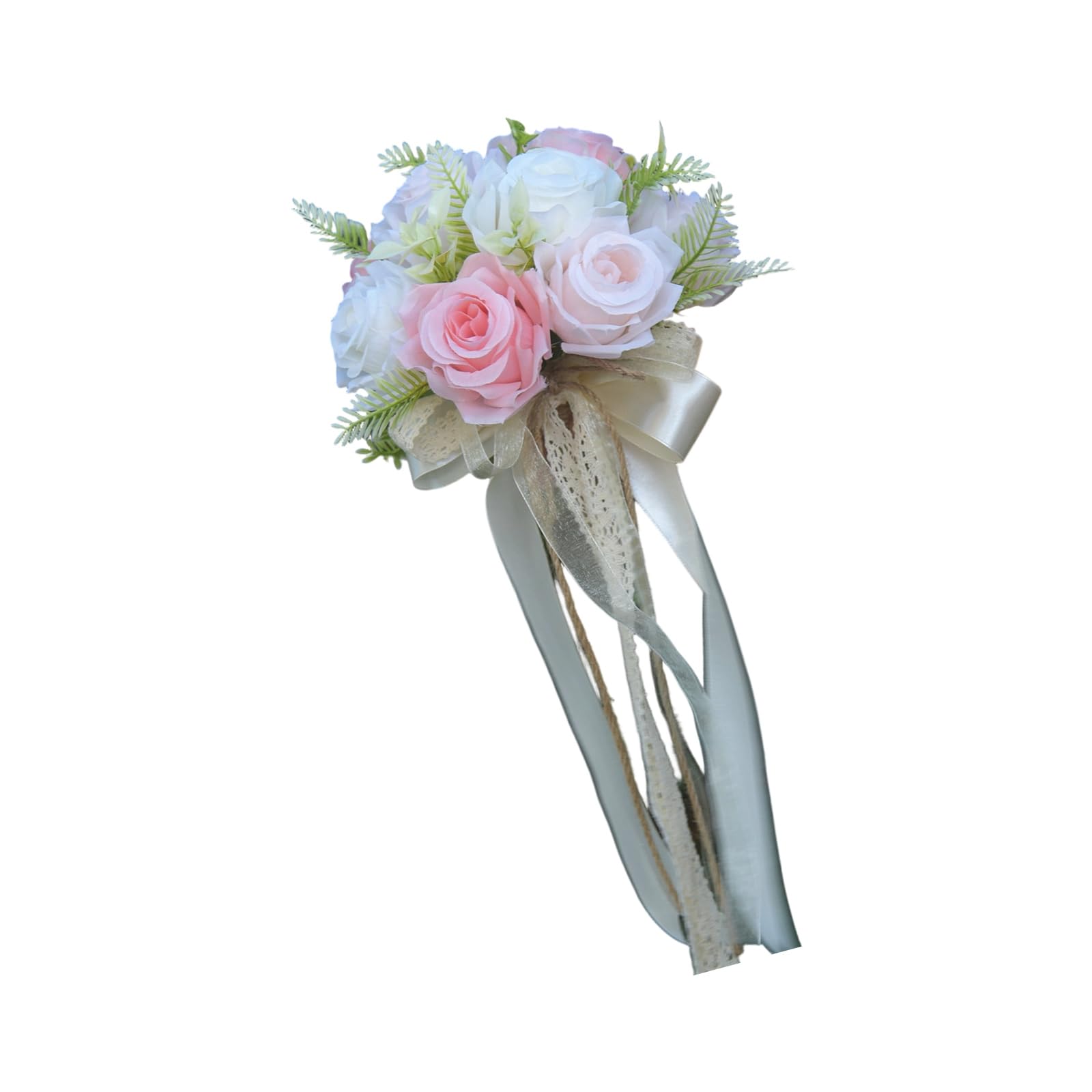 Msioytog Artificial Roses Wedding Bouquet Beautiful Handheld Artificial Flower Bunch Delicate Bride Bunch Weddings Silk Flower Bridal Bouquet
