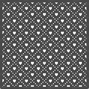 Stencil - Love Checks | Reusable Painting Template for Art and Craft, Mixed Media, Wall Painting, Home Decor, DIY Albums, Card Making and Fabric Painting, 6