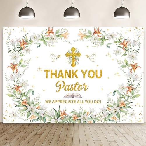 Bannière Thank You Pastor de 2,1x1,5 m, le cadeau idéal pour sa fête de retraite