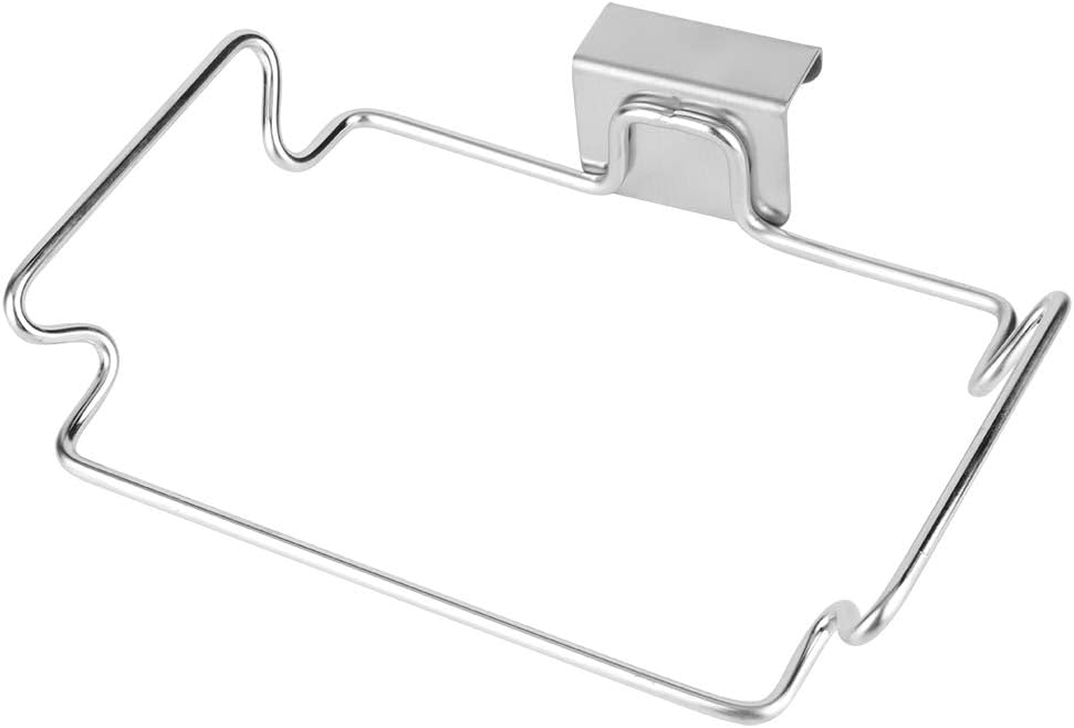 Garbage Bag Hanger, Hanging Garbage Bags Storage Organizer Rack Stainless Steel Trash Bag Holder Towel Gloves Hanger for Kitchen Cabinet Cupboard Drawer Back Door Hangers