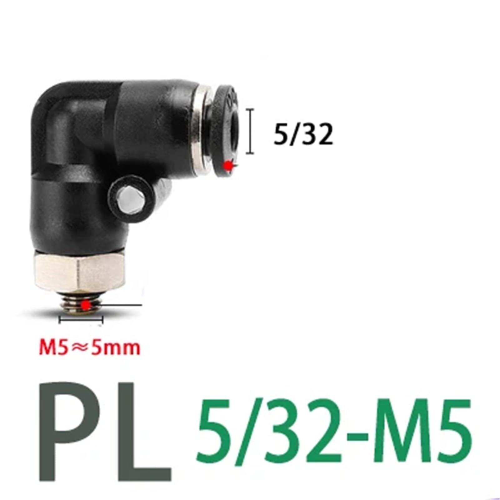 Pneumatico Connettore Rapido Pollice Tubo Aria 1/4 "0.3" 3/8 "0.5" PL Filettatura 1/8 1/2 PL1/4-02/03 1 Pz (PL 5l32-M5)