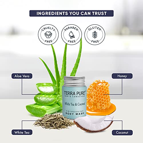 Terra Pure White Tea & Coconut Body Wash, Travel Size Hotel Amenities, 1 oz. (Case of 300) - Image 5