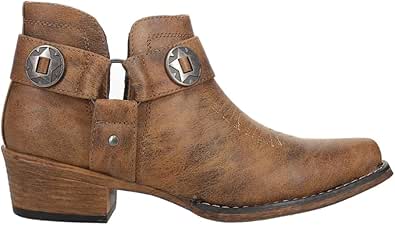 Roper Womens Ava Harness Snip Toe Casual Boots Ankle Low Heel 1 2 Brown