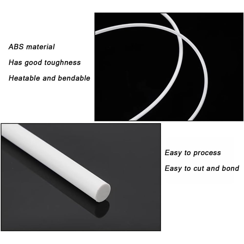 Barra in plastica ABS con Asta Quadrata Solida da 50 Pezzi per modellismo architettonico Fai-da-Te con Tavolo in Sabbia,4mm x 4mm x 500mm | Lunghezza 50 cm, artigianato, architettura, taglio facile, incollaggio, modellatura